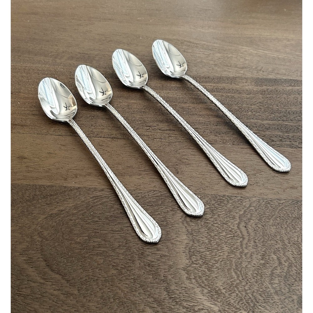 Reed & Barton Englefield Iced Tea Spoons Set Of 4 Stainless Glossy